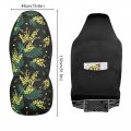 Susiyo Yellow Flowers Of Mimosa Pattern Black Car Seat Covers Automotive Front Only Vehicle Protector Universal Fit Most Suv
