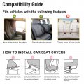 Susiyo Yellow Flowers Of Mimosa Pattern Black Car Seat Covers Automotive Front Only Vehicle Protector Universal Fit Most Suv