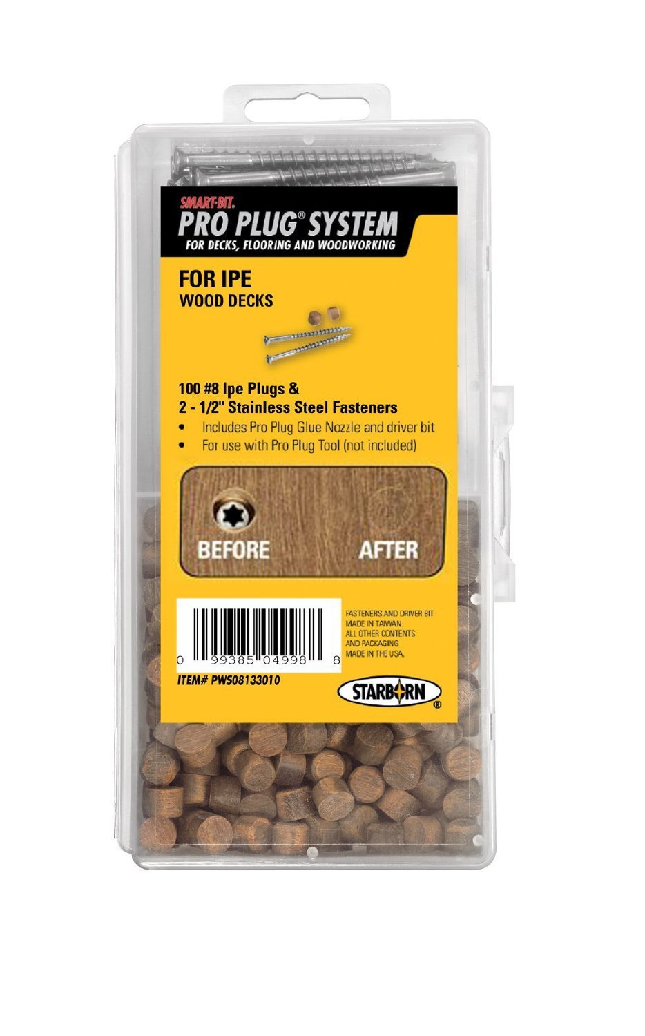Pws08133010 8 Pro Plug System Wood Deck Kit Ipe 100 Pcs