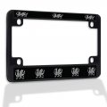 Fastasticdeals Metal Insert Bike License Plate Frame White Welsh Dragon Weatherproof Motorcycle Accessories Black 4 Holes Solid 