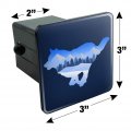 Wolf Silhouette Running Snow Scenery Tow Trailer Hitch Cover Plug Insert