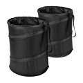 Zone Tech 2-pack Universal Traveling Portable Car Trash Can Black Collapsible Pop-up Leak Proof Can- For Garbage To Organize 