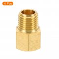 Uxcell 1 4 Npt Male X Female Brass Pipe Fitting Hex Reducer Adaptor For Water Gas Transfer 4pcs