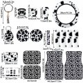 26 Pcs Fluffy Cow Print Car Accessories Seat Covers Full Set Plush Steering Wheel Fuzzy Armrest Belt Pad Headrest Handbrake