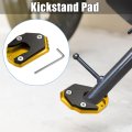1 Set Motorcycle Kickstand Pad Side Stand Bracket Foot Extension Enlarger Plate Support For Kawasaki Z900rs 2018-2022 Gold Tone