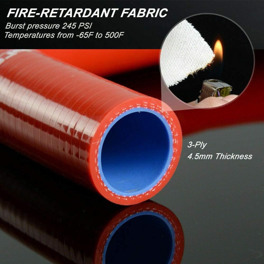 Silicone Radiator Coolant Hose Tube Kit With Clamps For Ford F100 F150 F250 Bronco Pickup 1968 To 1979 2 Piece Red Set