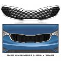 G-plus Front Bumper Grill Grille Assembly Chrome Mesh Style Compatible With Kia Forte Sx Ex Lx 2014 2015 2016 Ki1200156