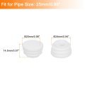 8pcs Round Plastic Hole Plug 0 98 Dia Rubber End Caps Pipe Tube Inserts Blanking For Chair Legs Metal Post Furniture White