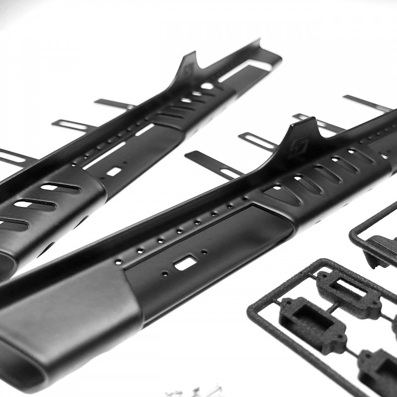 Club 5 Racing Stainless Step Down Rock-slider W Courtesy Lights For Scx10 Iii Jt Gladiator
