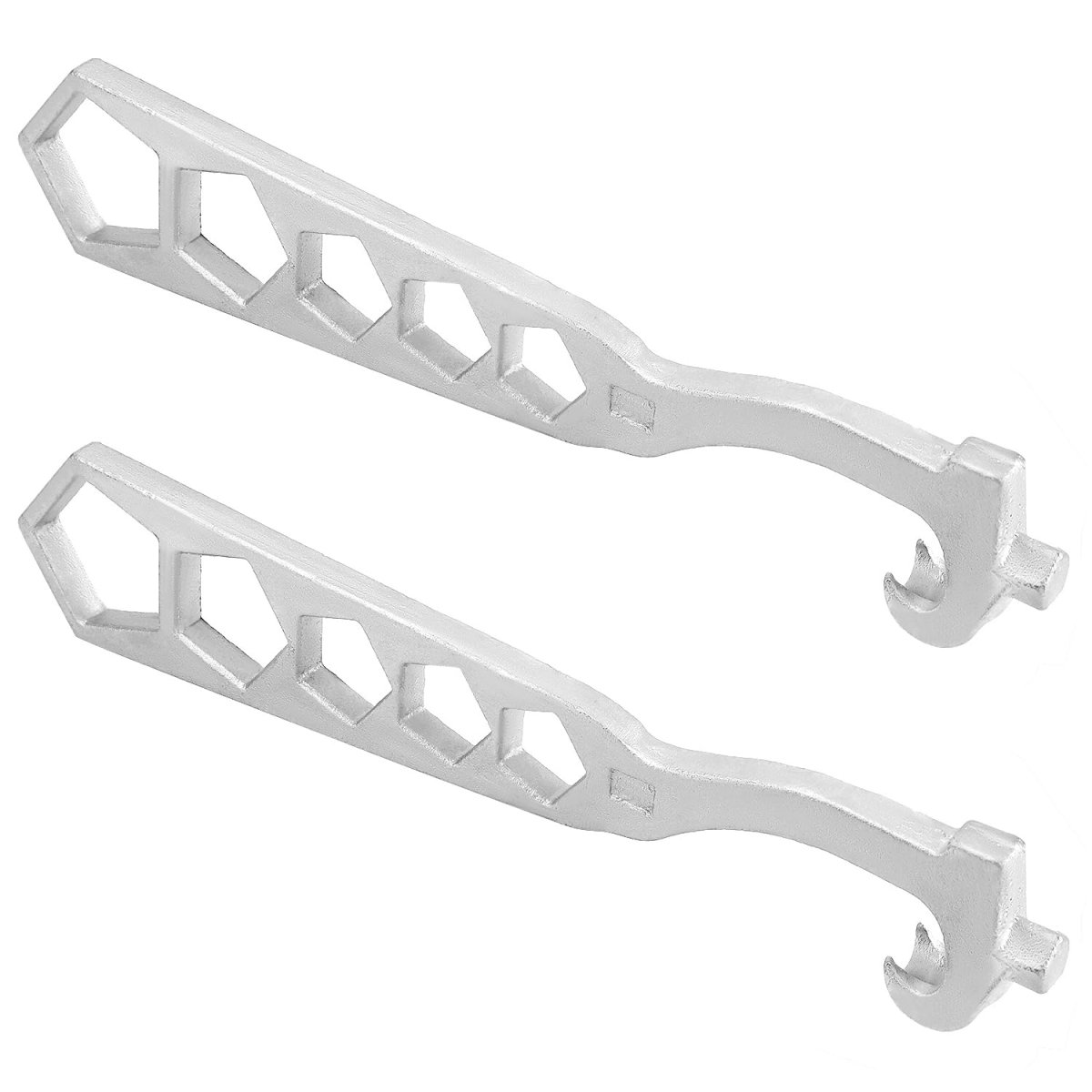 5 Hole Hydrant Wrench 2 Pack Plated Iron Fire Equipment 14 In Length 0 5 Thickness Built Spanner For Pin Or Rocker Lug