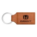 Honda Insight Rectangular Brown Leatherette Key Chain 3 75 X 1 25 In Elegant Faux Leather Keychain