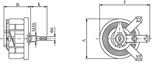 Electronics-salon 25w 1k Ohm High Power Wirewound Potentiometer Rheostat Variable Resistor