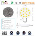 Jsvsal 4-pack Dimmable G8 Led Bulb 3 Watt Daylight White 5000k Ac110-130v 30w Bi-pin Base Halogen Light Equivalent For Under