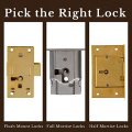 Rounded Half Mortise Lock W Skeleton Key For Left Hand Cabinet Doors Ua-033-ll