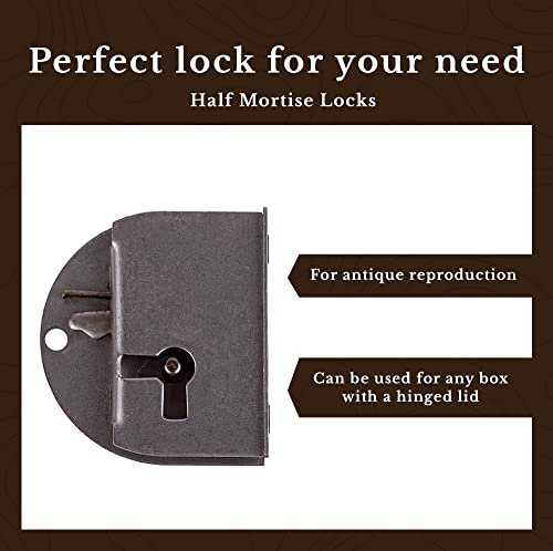 Rounded Half Mortise Lock W Skeleton Key For Left Hand Cabinet Doors Ua-033-ll
