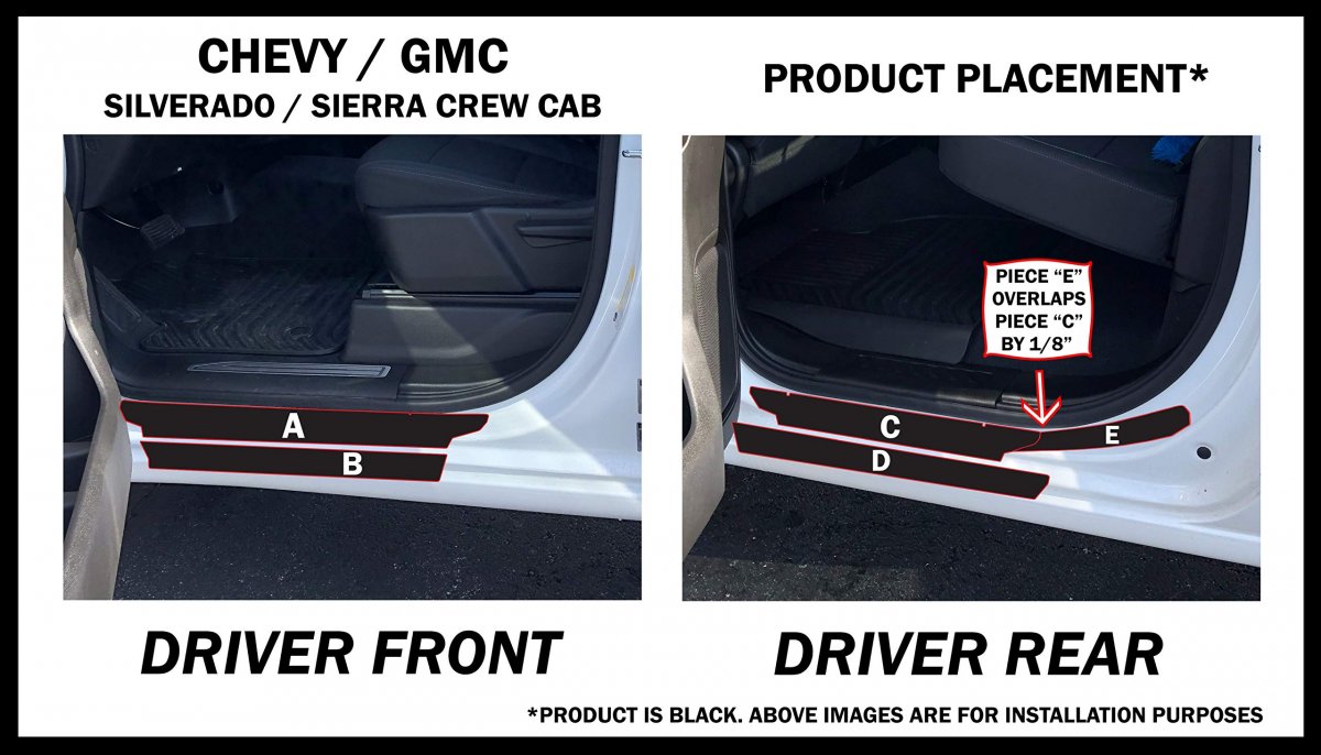 Red Hound Auto Door Entry Guard Scratch Shield For Chevrolet Silverado Gmc Sierra 2019-2023 1500 Crew Cab And 2020-2023 2500hd