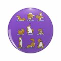 Yoga Squirrel Cute Double Sided Stainless Steel Keychain 3d Resin Encased Round Design 1 25 In Diameter For Keys Backpack And 