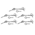 5pcs Cabin Hook Eye Latch 2 5 304 Stainless Steel Spring And Safety With Mounting Screw For Wood Window Door Cabinets 