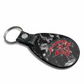 Ipick Image For Dodge Srt Hellcat In Red Led Printed On Real Black Forged Style Carbon Fiber Tear-drop Shape Key Chain Keychain