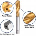 Burkit 2pcs 5 16 -18 Unc Spiral Flute Tap Hss Titanium Coated Plug Threading X 18