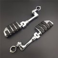 Hk Group Motorcycle Chrome Long Angled Adjustable Dually Highway P-clamps Large Footpeg Footrest For V-star Roadstar Suzuki
