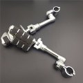 Hk Group Motorcycle Chrome Long Angled Adjustable Dually Highway P-clamps Large Footpeg Footrest For V-star Roadstar Suzuki