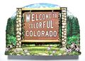 Colorado State Welcome Sign Artwood Fridge Magnet 