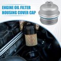 A Absopro Engine Oil Filter Housing Cover Cap 12583470 For Chevrolet Camaro 3 6l 2010-2015 Metal Silver Tone