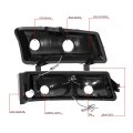 Auto Dynasty Led Drl Tinted Housing Clear Corner Headlight Lamps Tool Kit Compatible With Chevy Avalanche Silverado 03-07