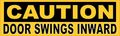 10in X 3in Caution Door Swings Inward Magnet Magnetic Sign By Stickertalk 