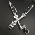 Xkh Group Motorcycle Chrome Long Angled Adjustable Peg Mounting Kit Stiletto Shape Footrest Foot Pegs For V-star Roadstar