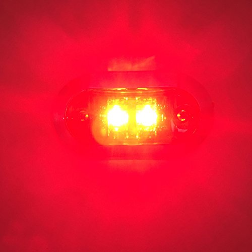 Clear Red Led Surface Mount Clearance Marker With Chrome Rectangle Bezel 3 25 In X 1 75 Kit 18 Pack