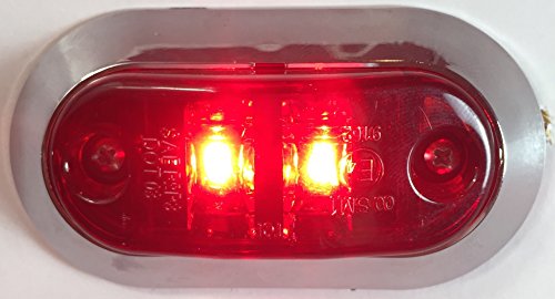 Clear Red Led Surface Mount Clearance Marker With Chrome Rectangle Bezel 3 25 In X 1 75 Kit 18 Pack