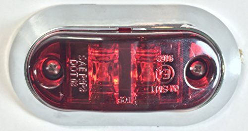 Clear Red Led Surface Mount Clearance Marker With Chrome Rectangle Bezel 3 25 In X 1 75 Kit 18 Pack