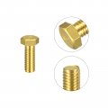 Uxcell Brass Hex Bolts 3 8-16x1 2pcs Fully Thread Grade 4 8 Solid Hexagon Head Bolt Machine Screws For Machinery