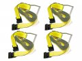 2 X 15 Ratchet Tie Down Strap With Wire Flat Hook For Cargo Control Trailer Atv Off-road Utility Professional Quality 4 Pack