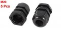 Uxcell 5 Pcs M20x1 Waterproof Connector 6-12mm Cable Locknut Stuffing Gland