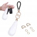 Amir Microfiber Leather Wristlet Keychain Fluffychain Key Chain Holder Car Keys With 4 Key Ring And 2 Anti-lost D Rinrofiber 