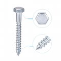 Uxcell Hex Lag Screws M10 X 80mm Carbon Steel Zinc Plated Half Thread Self-tapping Bolts For Wood Screw 10pcs