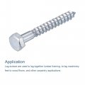 Uxcell Hex Lag Screws M10 X 80mm Carbon Steel Zinc Plated Half Thread Self-tapping Bolts For Wood Screw 10pcs