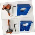Homsfou 1 Set Hole Locator Puncher Hinge Plug Cutter Woodworking Drill Bit Jigs Tool Positioner Fixture Concealed Barrel