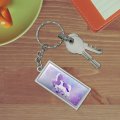 Graphics More Magical Mom Unicorn And Baby Rectangle Keychain In Chrome Plated Metal