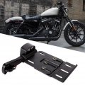 Motorcycle License Plate Frame Fydun Aluminum Alloy Side-mount Holder Bracket With Led Modification Accessory Fits For 883