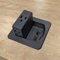 3 Ac Power Outlets With 1 Cat6 Ethernet Rj45 Data Port Usb Charging Ports 2 4 Amp Fast Charger Flip Top Swivel Center Black 