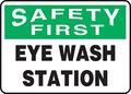 Accuform Mfsd981va Aluminum Safety Sign Legend First Eye Wash Station 7 Length X 10 Width Green Black On White 