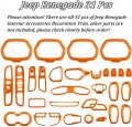 31 Pcs Car Interior Accessories Decoration Cover Trim Air Conditioning Vent Door Speaker Water Cup Holder Headlight Switch For