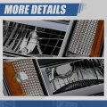 Auto Dynasty 8pcs Square Box Style Led Drl Composite Headlights Assembly And Bumper Lamps Compatible With Gmc C K Series Yukon