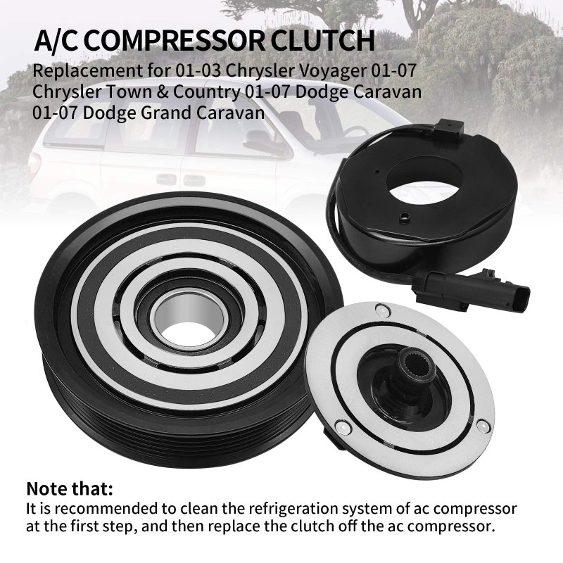 Ac Compressor Clutch Assembly Kit For Chrysler Voyager 2001 2003 Dodge Caravan And Grand 2007 Town Country 10s20h