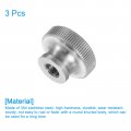 Uxcell Knurled Thumb Nuts 3pcs M6 X D20mm H12mm Stainless Steel Round Knobs Fasteners Through Hole Hand Screw Nut Silver For 3d