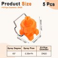 5pcs Flat Fan Spray Tip 65 Degree Nozzle With Clip Adjustable Plastic Yellow Nozzles Fit 3 4 Hose For Car Washing Irrigation 0